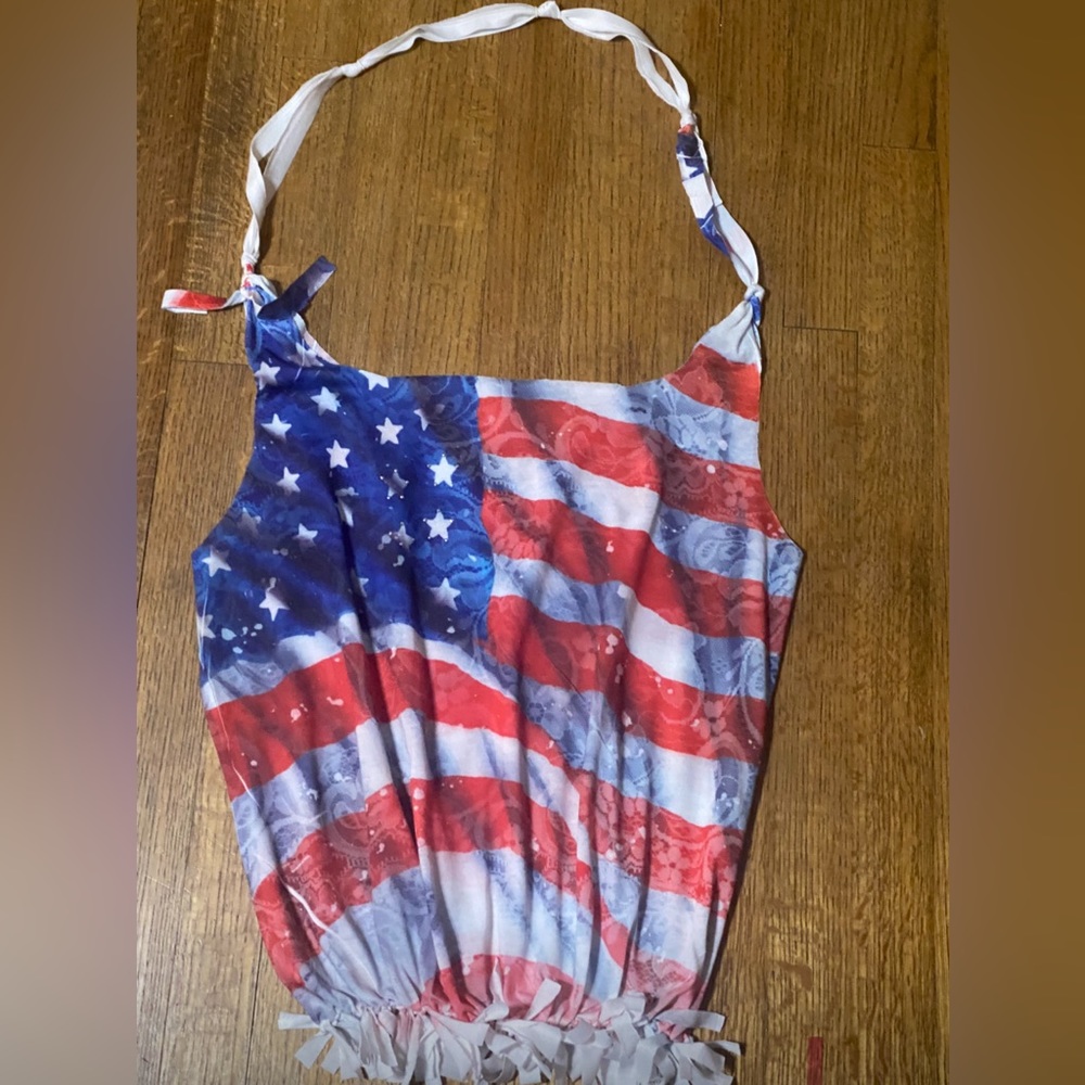 American flag T-shirt, Crossbody bag